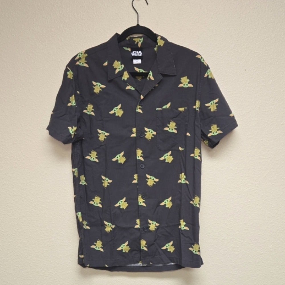 Star Wars Baby Yoda Grogu Short Sleeve Button Up